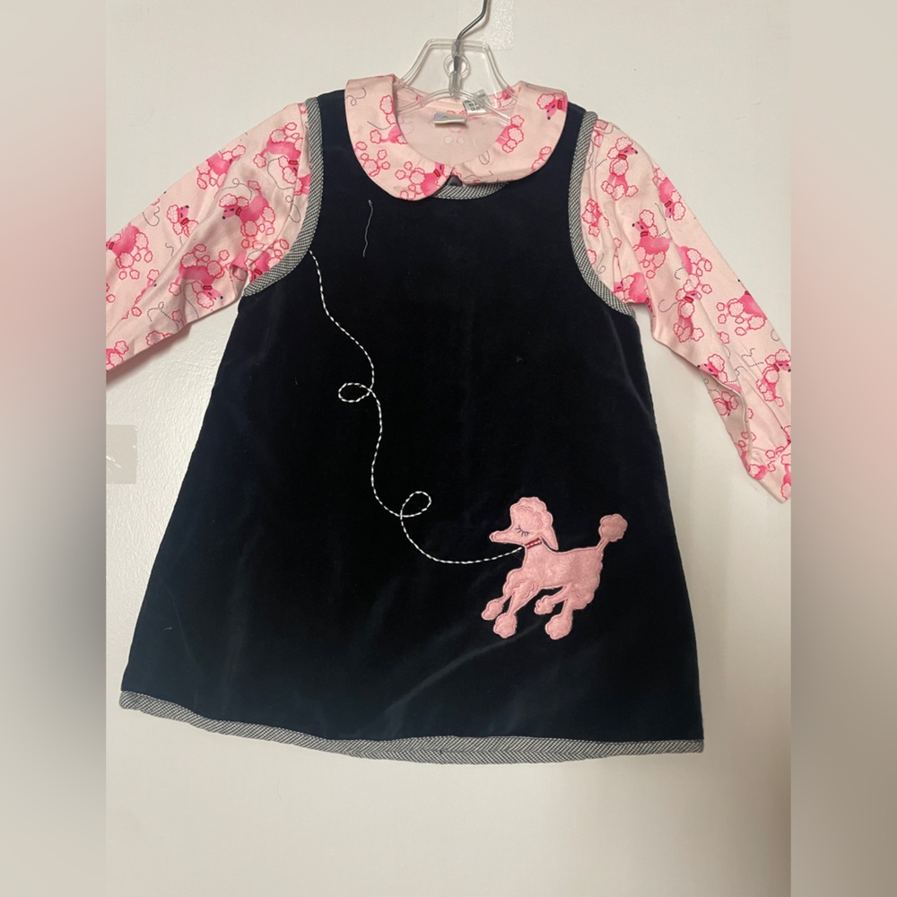 Pink poodle jumper dress & blouse